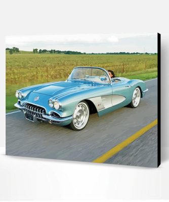 58 Chevrolet Corvette On Road Paint By Number