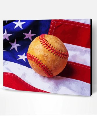 American Flag Baseballs Sport Paint By Number