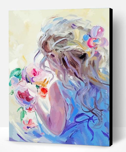 Baby Girl With Flowers Paint By Number