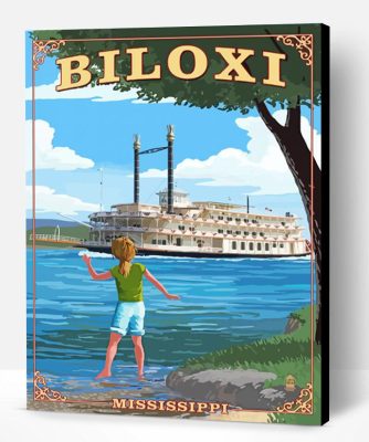 Biloxi Mississippi Poster Paint By Number