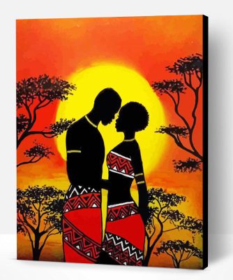 Black Tribal Couple Paint By Number