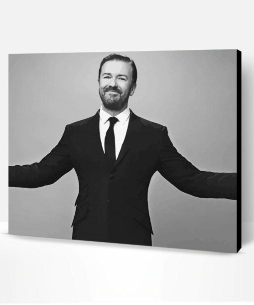 Black And White Ricky Gervais Paint By Number