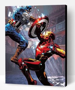 Captain America And Iron Man Super Heroes Paint By Number