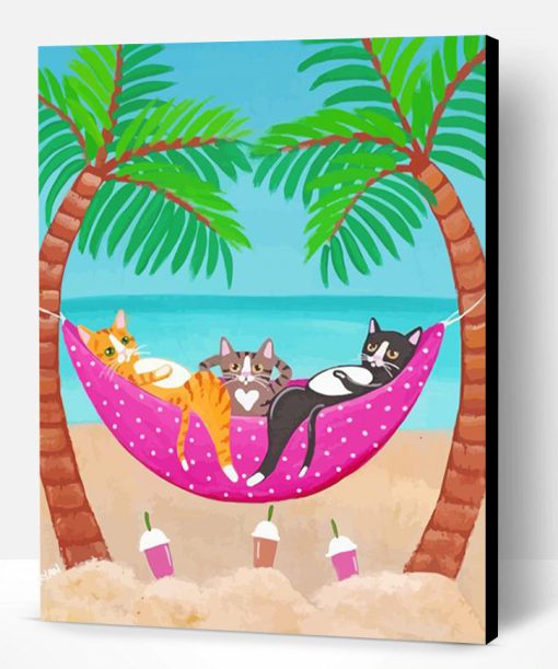 Cats By The Shore Paint By Number