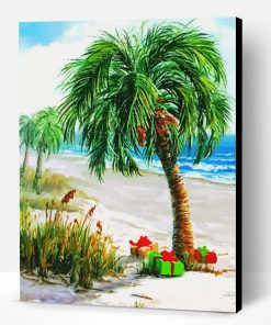 Christmas Palm tree art Paint By Numbers
