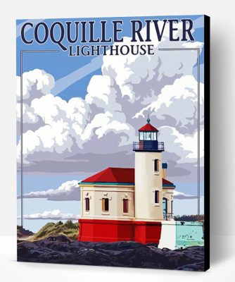 Coquille Riverside Lighthouse Poster Paint By Number