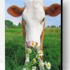 Cow With Daisies Paint By Number