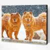 Dog Couple In Snow Paint By Number