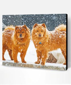 Dog Couple In Snow Paint By Number
