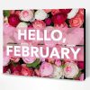 Floral Hello February Paint By Number