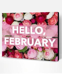 Floral Hello February Paint By Number