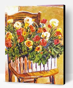 Flowers Box On Chair Paint By Number