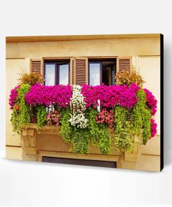 Flowers Balcony Landscape Paint By Number