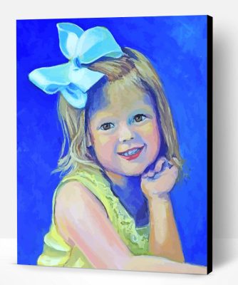 Girl With Big Bow Paint By Number