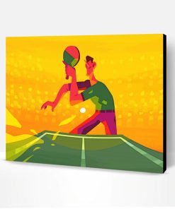 Illustration Table Tennis Player Paint By Number