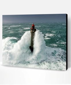 Lighthouse Storm At Sea Paint By Number