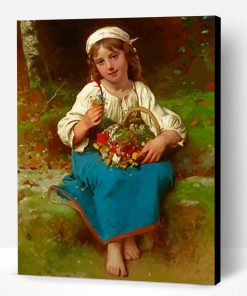 Little Girl With Basket Paint By Number