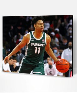 Michigan State Spartans Basketball Player Paint By Number