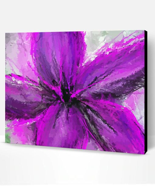 Purple And Grey Flower Art Paint By Number