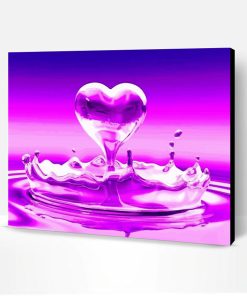 Purple Heart Water Drop Paint By Number