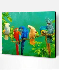 Rainbow Birds On Tree Branch Paint By Number
