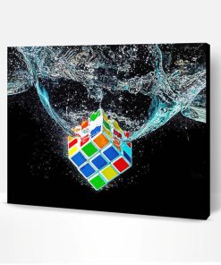 Rubik Cube In Water Paint By Number