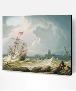 Ship In Storm Paint By Number