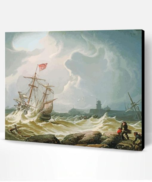 Ship In Storm Paint By Number