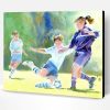 Abstract Girls Soccer Art Paint By Number