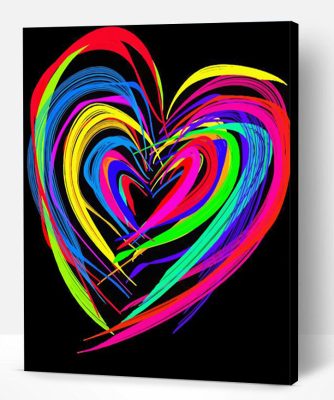 Abstract Colorful Hearts Paint By Number