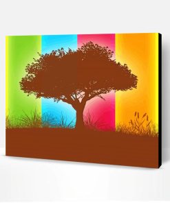 Abstract Colorful Tree Paint By Number