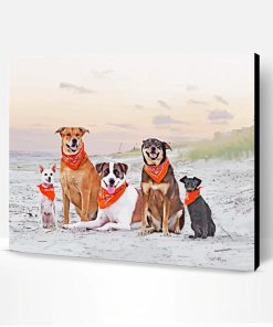 Adorable Dogs On Beach Paint By Number