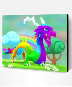 Adorable Rainbow Dragon Paint By Number