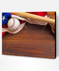 Aesthetic Baseball American Flag Paint By Number