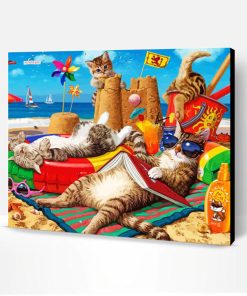 Aesthetic Cats By The Beach Paint By Number