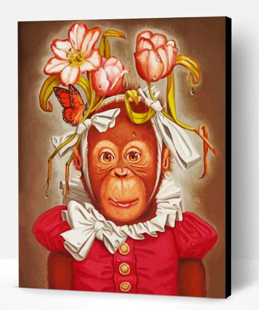 Aesthetic Cute Female Monkey Art Paint By Number