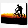 Aesthetic Mountainbiker Silhouette Paint By Number