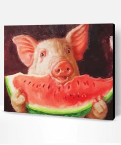 Aesthetic Pig With Watermelon Paint By Number
