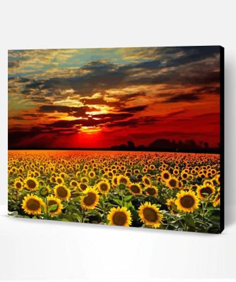 Aesthetic Sunflowers Sunset Paint By Number