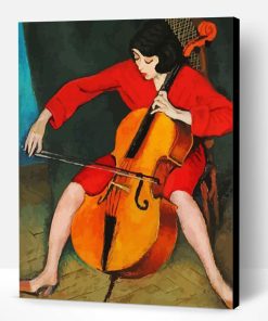 Aesthetic Woman Playing Bass Cello Paint By Number
