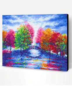 Aesthetic Colorful Trees On Bridge Paint By Number