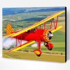 Aesthetic Flying Red Bi Plane Paint By Numbers