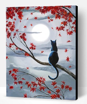 Aesthetic Lonely Cat Moon Paint By Number