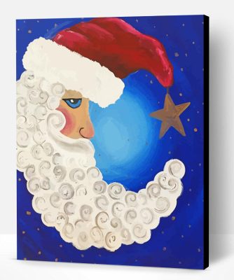 Aesthetic Santa Moon Illustration Paint By Number