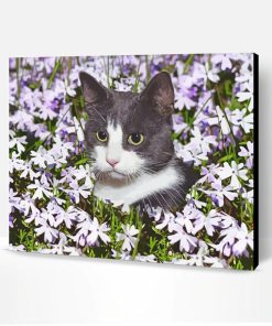 Aesthetic Tuxwdo Cat Flowers Paint By Number