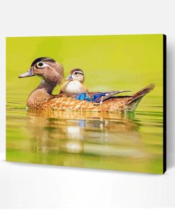 Baby Duck Swimming Paint By Number