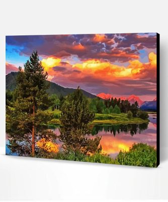 Beautiful Landscape Teton Mountains Paint By Number