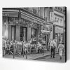 Black And White Paris Cafe Scene Paint By Number