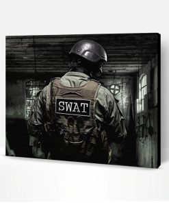 Black and White SWAT Paint By Number