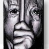 Black And White Sad Child Art Paint By Number